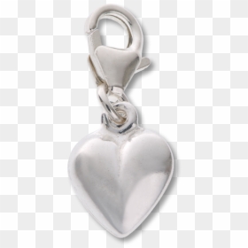 Lovers Heart Charm - Locket, HD Png Download - silver heart png