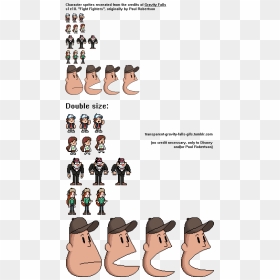 Gravity Falls Sprite Sheet, HD Png Download - keemstar gnome png