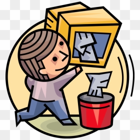 Vector Illustration Of Man Empties Junk Mail Electronic, HD Png Download - email vector png