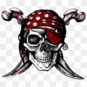 Cool Pirate Skull Png, Transparent Png - skull and cross bones png