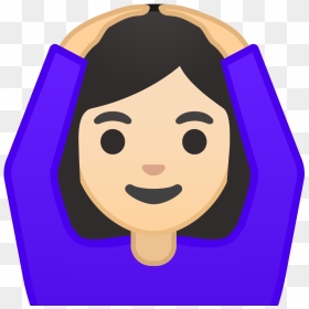 Woman Gesturing Ok Light Skin Tone Icon - Raise Hand Emoji, HD Png Download - ok sign emoji png