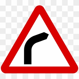 Right Bend Road Sign, HD Png Download - warning signs png