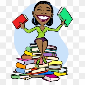 Editingsoftware Clipart Librarian - Black Girl Reading A Book, HD Png Download - people reading png