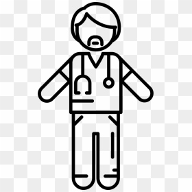 Doctor With Stethoscope - Easy Drawing Of A Doctor, HD Png Download - doctor standing png