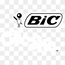 Bic Clic Stic Logo Black And White - Bic, HD Png Download - bic logo png