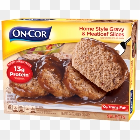 Home Style Gravy & Meatloaf Slices - Oncor Meals, HD Png Download - meatloaf png