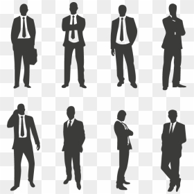 Suit Characters Vector Png Download - Businessman Silhouette, Transparent Png - man in suit silhouette png