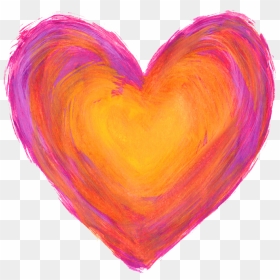 Drawing Heart Orange And Purple, HD Png Download - small heart png