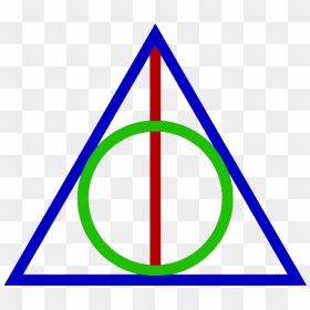 Deathly Hallows Sign Coloured - Harry Potter, HD Png Download - deathly hallows symbol png