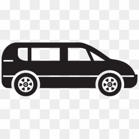Minivan Van Clipart Black And White - Black Car Cartoon Png, Transparent Png - minivan png