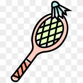 Vector Illustration Of Sport Of Badminton Racket Or - Easy Badminton To Draw, HD Png Download - badminton racket png
