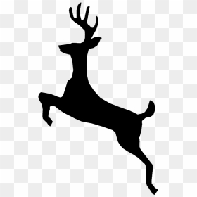 Reindeer Personalization Antler Silhouette Clip Art - Jumping Reindeer Silhouette Png, Transparent Png - jumping silhouette png