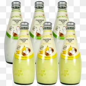 Thailand Lockfun Lek Fen Coconut Water Import Juice - Banana Coconut Drink In Glass Bottle, HD Png Download - coconut drink png