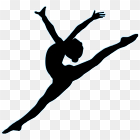 Silhouette Gymnastics Vector Graphics Image Art - Transparent Dance Silhouette Png, Png Download - jumping silhouette png