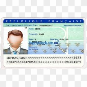 France Id Card Psd Template - French Id Card 2019, HD Png Download - id card png
