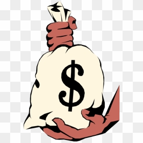 Hands Hold Money Bag - Hand Holding Money Bag, HD Png Download - bags of money png