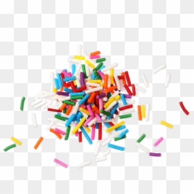 Small Pile Of Rainbow Sprinkle Confetti On A Clear - Sprinkles, HD Png Download - sprinkles falling png