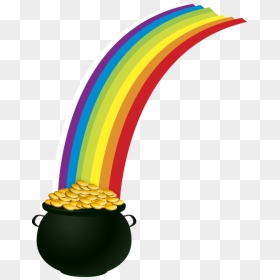 Rainbow Pot Of Gold Clipart, HD Png Download - leprechaun pot of gold png