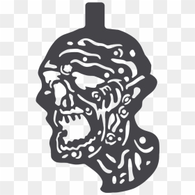 Zombie Head Stencil, HD Png Download - zombie head png