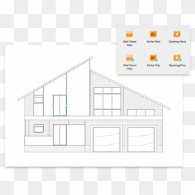 Floor Plan Of A Two-storied House With A Custom Roof - Architecture, HD Png Download - house roof png