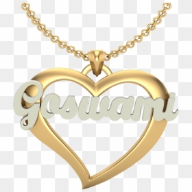 Bold Heart Styled Personalized Bling Name Necklace - Heart Locket With Name, HD Png Download - bling necklace png
