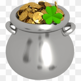 Transparent Pot Of Gold With Shamrock Png Clipart - Transparent Pot Of Gold Clip Art, Png Download - leprechaun pot of gold png