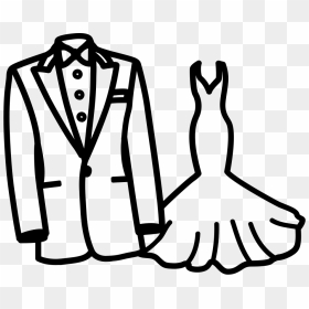 Transparent Wedding Dress Clipart - Wedding Line Icon Png, Png Download - white dress png