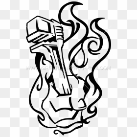 Pipe Wrench Drawing At Getdrawings - Wrench Artwork, HD Png Download - monkey wrench png