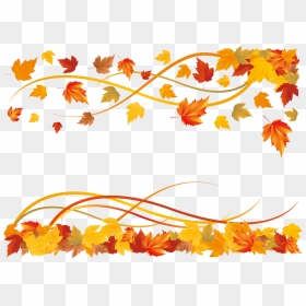 Vector Fall Leaf Border , Png Download - Border Clip Art Thanksgiving, Transparent Png - fall leaf border png