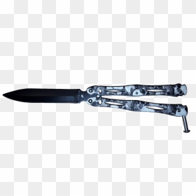 Skull Color Butterfly - Bowie Knife, HD Png Download - butterfly knife png