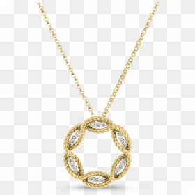 Roberto Coin Medium Diamond Circle Necklace - Necklace, HD Png Download - bling necklace png