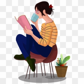 Cartoon, HD Png Download - people reading png