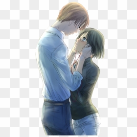 Anime Couple Kiss Png Vector Freeuse Library - Short Hair Girl Couple, Transparent Png - anime couple png