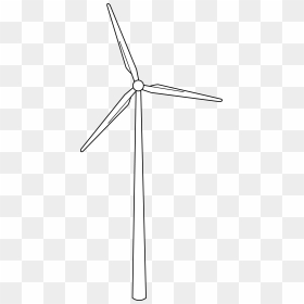 Wind Line Art Free - Simple Wind Turbine Drawing, HD Png Download - pinwheel png