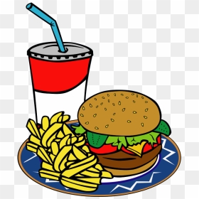 Fries Burger Soda Fast Food Svg Clip Arts, HD Png Download - burger clipart png