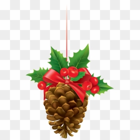Pine Cone Cartoon Pencil - Christmas Pine Cone Clipart, HD Png Download - holly berry png
