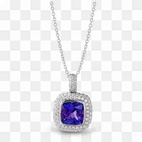 Shimansky Cushion Tanzanite Pendant With Micro Pavé - Locket, HD Png Download - bling necklace png