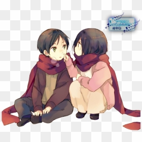 Sweet Anime Couple Render By Ani07 - 進擊 的 巨人 兵長 三笠, HD Png Download - anime couple png