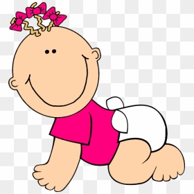 Cute Diaper Kid Clipart Clipart - Baby Crawling Clip Art, HD Png Download - kid clipart png
