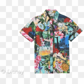Men Kenzo Disney Jungle Book Collection Hawaiian Shirt - Sleeve, HD Png Download - hawaiian shirt png