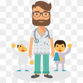 Doctor And Patients 2 Clipart - Doctor Pediatrician Clip Art, HD Png Download - doctor standing png