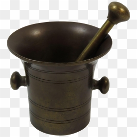 Mortar And Pestle Bronze Circa 1800s - Antique, HD Png Download - mortar and pestle png
