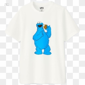 Kids Kaws X Sesame Street T-shirt - Kaws X Uniqlo Cookie Monster, HD Png Download - kaws png