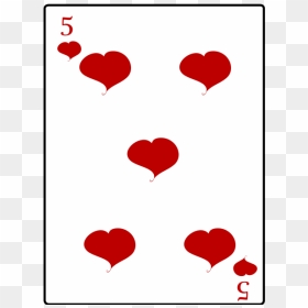 Five Of Hearts Playing Card Vector Image - Playing Cards Four Of Hearts, HD Png Download - queen of hearts card png