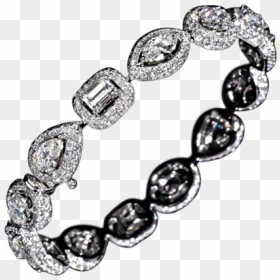 Diamond Bangle Mixed Shape Halo - Bracelet, HD Png Download - bling necklace png