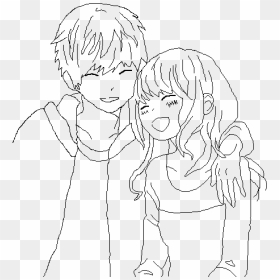 Drawing Of Anime Couple, HD Png Download - anime couple png