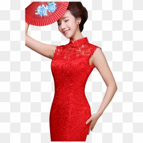 Bsjy-15289 Hollow Back Sleeveless Red Lace Trailing - Cocktail Dress, HD Png Download - red lace png