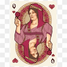 Playing Card, HD Png Download - queen of hearts card png
