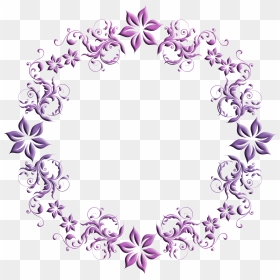 Purple And Pink Circular Flower Frame - Circle Purple Flower Frame Png, Transparent Png - invitation frame png