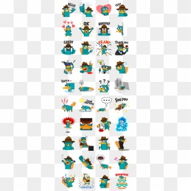 Phineas And Ferb Line Stickers, HD Png Download - perry the platypus png